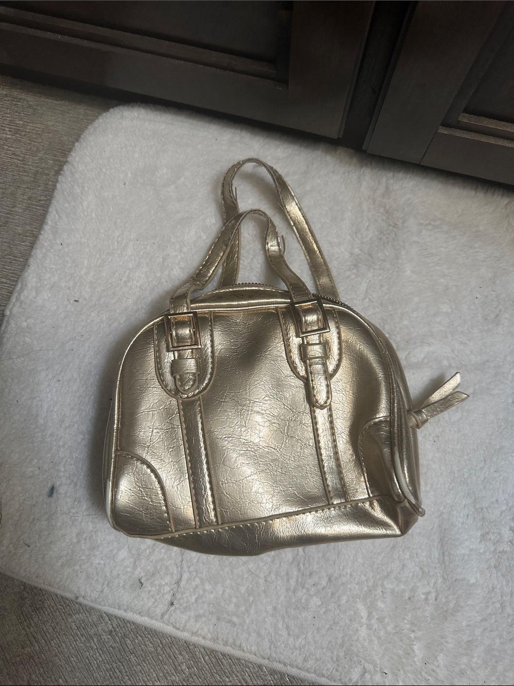 Source Unknown Metallic Gold Women's Satchel Handbag